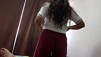 Joven Colegiala Disfruta Coger Saliendo De La Escuela