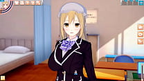 【エロゲーコイカツ！】東方project マエリベリー・ハーンのおっぱい揉んで仁王立ち手コキフェラ奉仕してもらってからのセックス！爆乳エロアニメ【ヘンタイゲーム とうほう 】