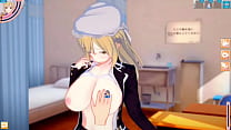 【エロゲーコイカツ！】東方project マエリベリー・ハーンのおっぱい揉んで仁王立ち手コキフェラ奉仕してもらってからのセックス！爆乳エロアニメ【ヘンタイゲーム とうほう 】